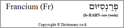 'Francium (Fr)' in Hebrew